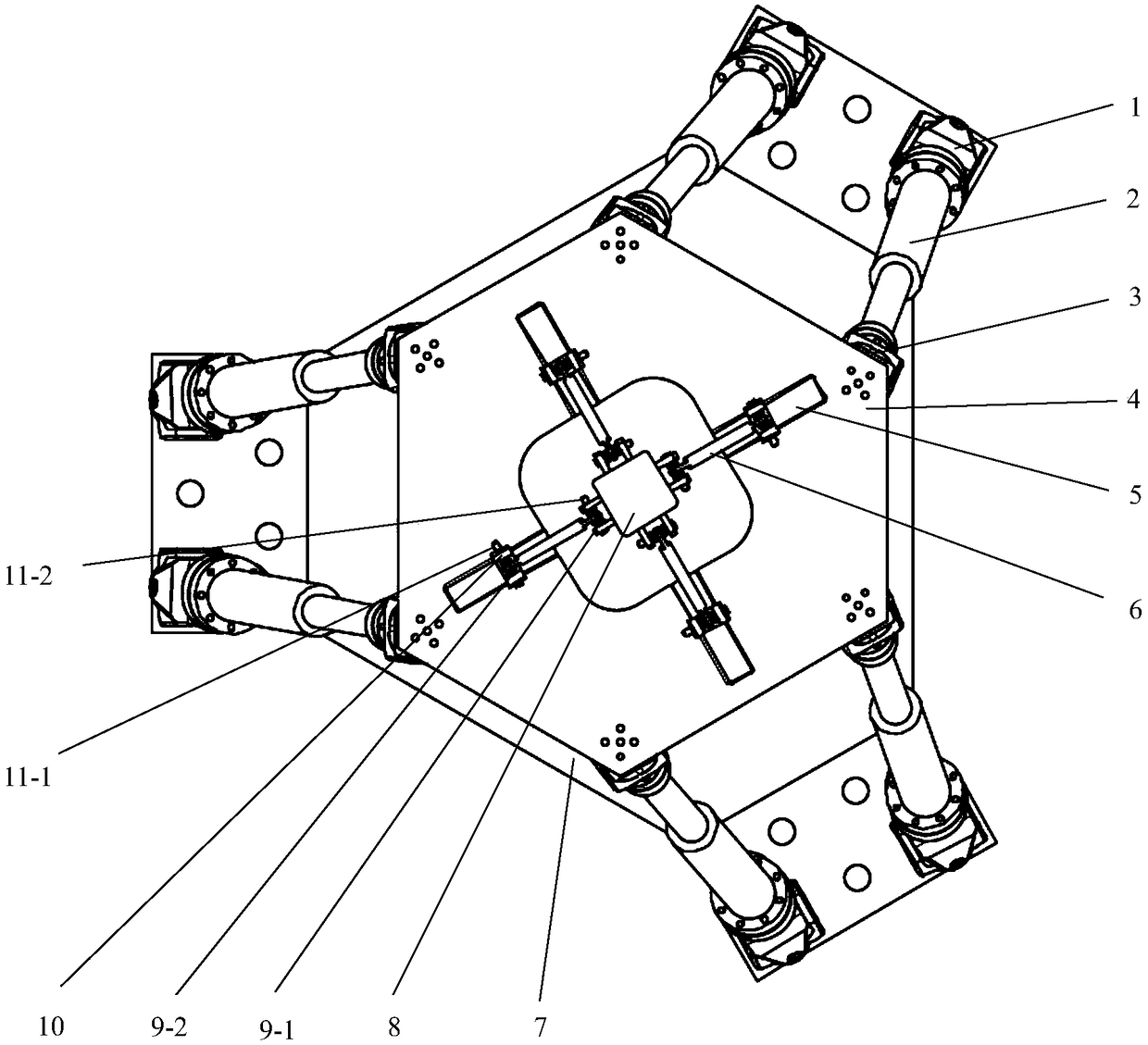 Six-degree-of-freedom parallel power head with constant power output characteristic