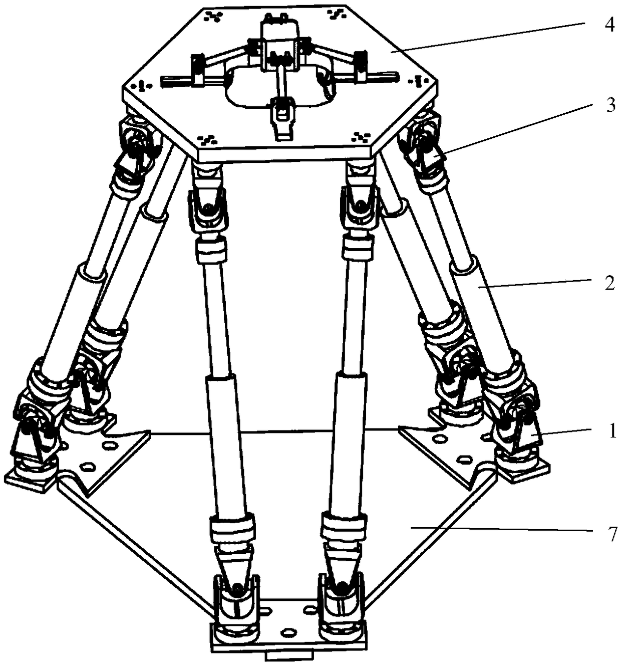 Six-degree-of-freedom parallel power head with constant power output characteristic