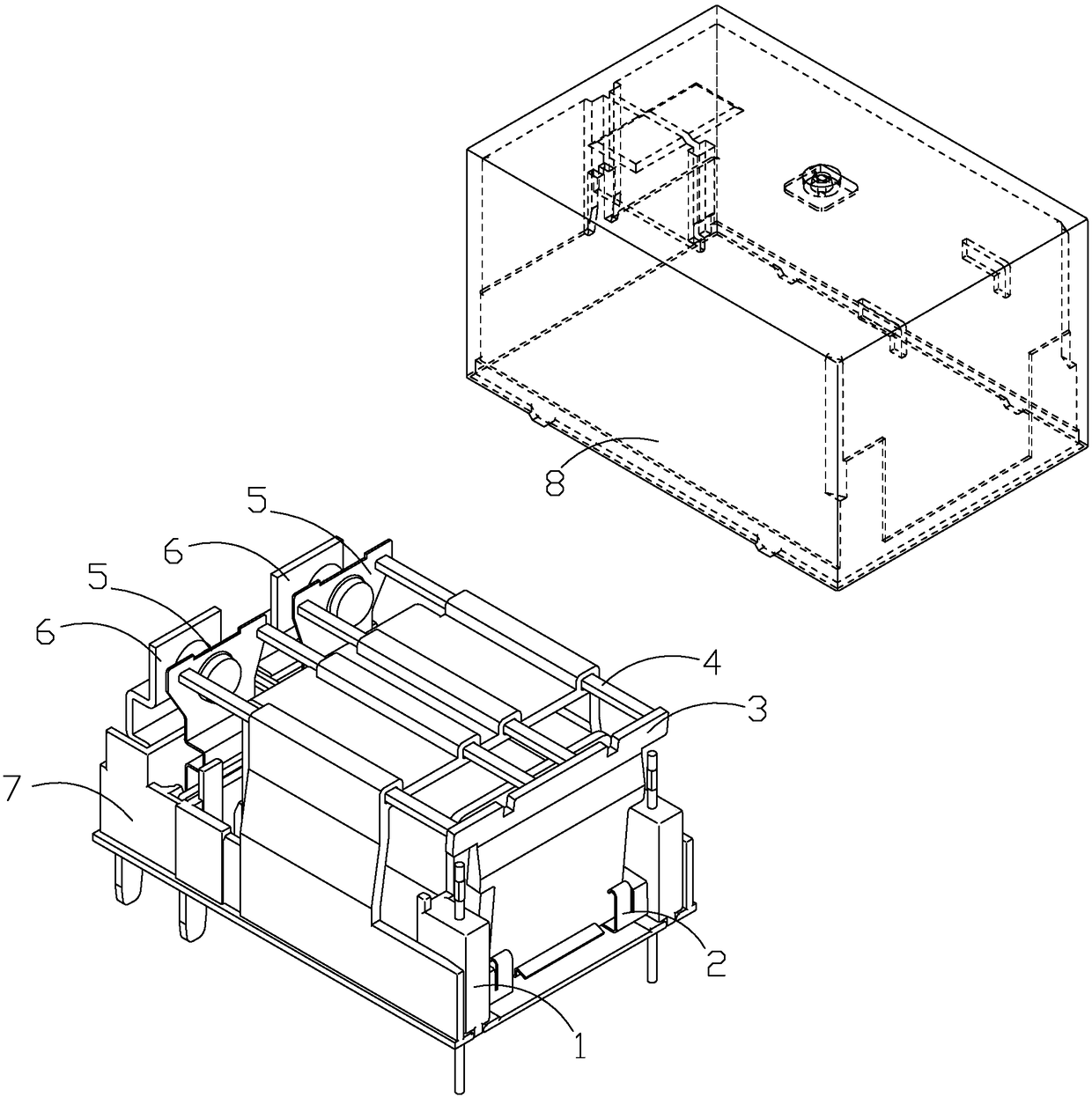 Small-sized electromagnetic relay applicable to intelligent socket