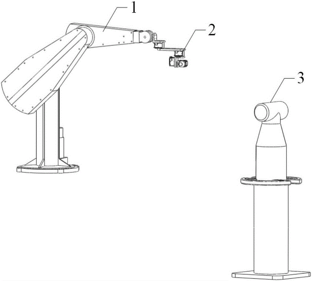 Rapid industrial robot tail end pose measuring device and measuring method thereof