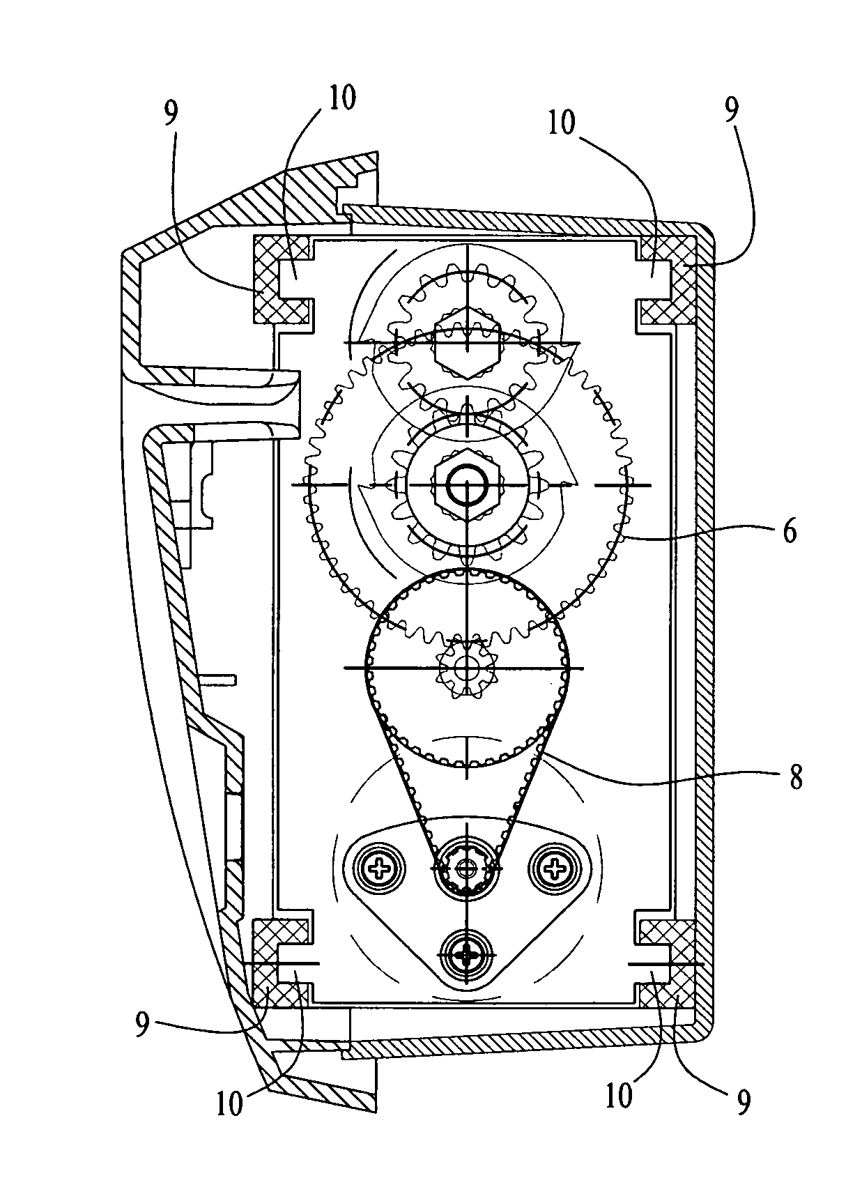 Noise reduction motor and components for shredder