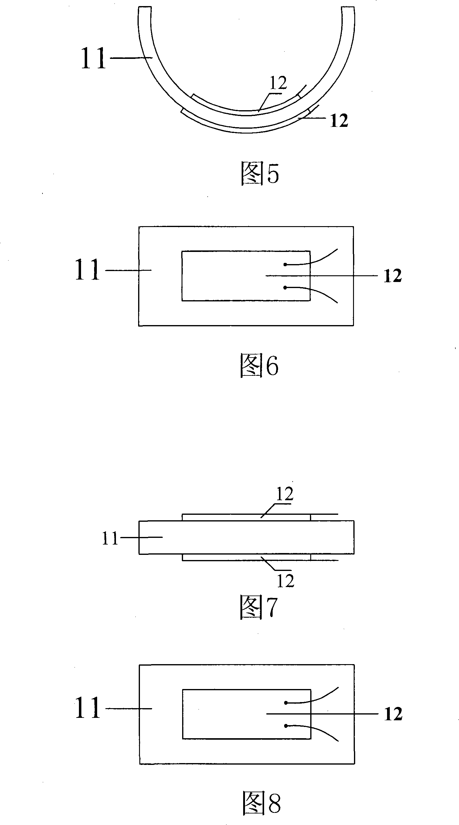 Soft rock large deformation three axis creep test transverse strain measuring extensometer and method