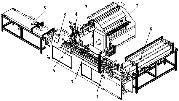 Box conveying line, packaging box assembly equipment and box pretreatment method