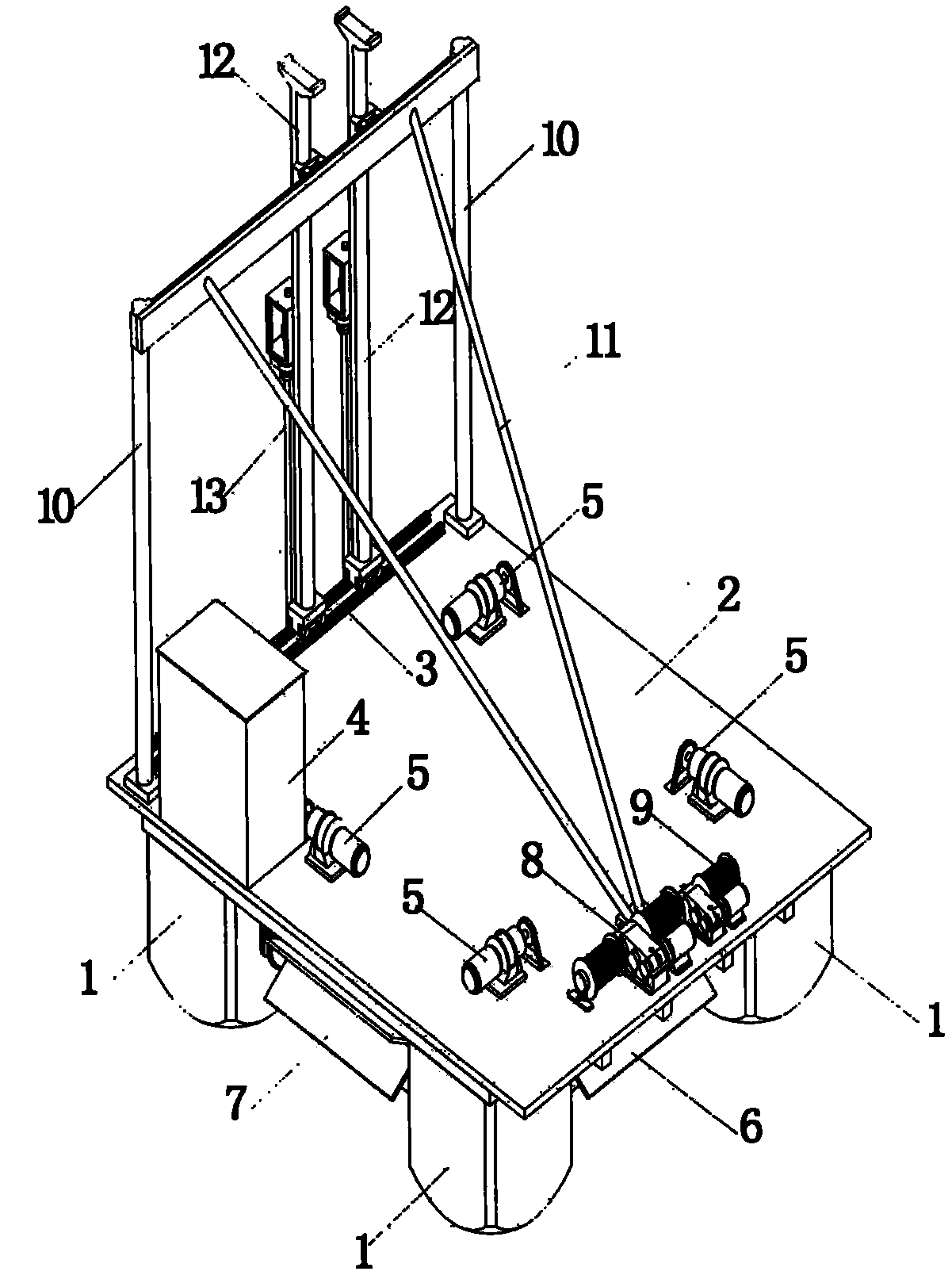 Insert plate device capable of walking on blown-filled mud soil