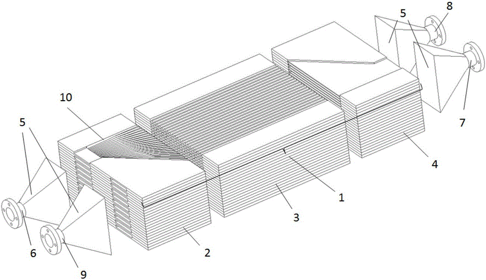 Double-side etching high-temperature and high-pressure printed circuit board heat exchanger