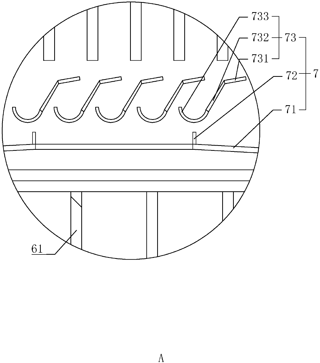 Three-stage condensation system of VOCs purification treatment device