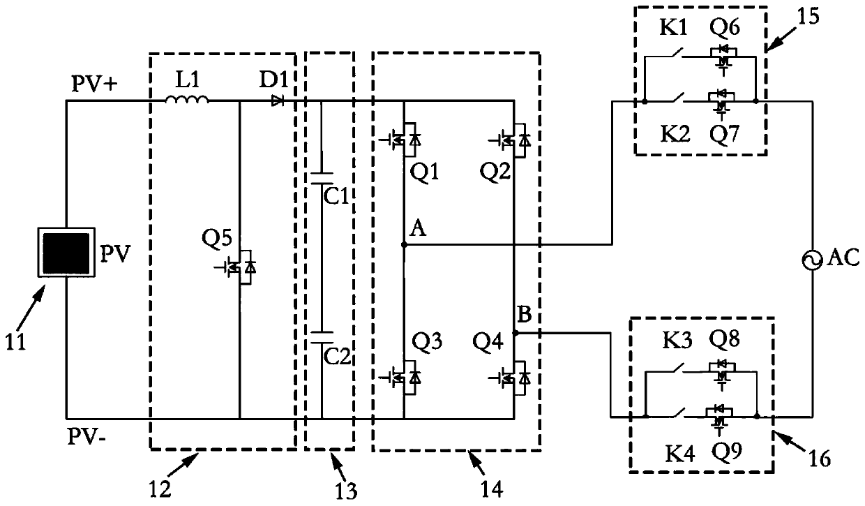 Photovoltaic inverter main circuit