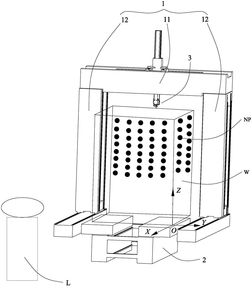 Point location accuracy evaluation method for gantry drilling machine tool