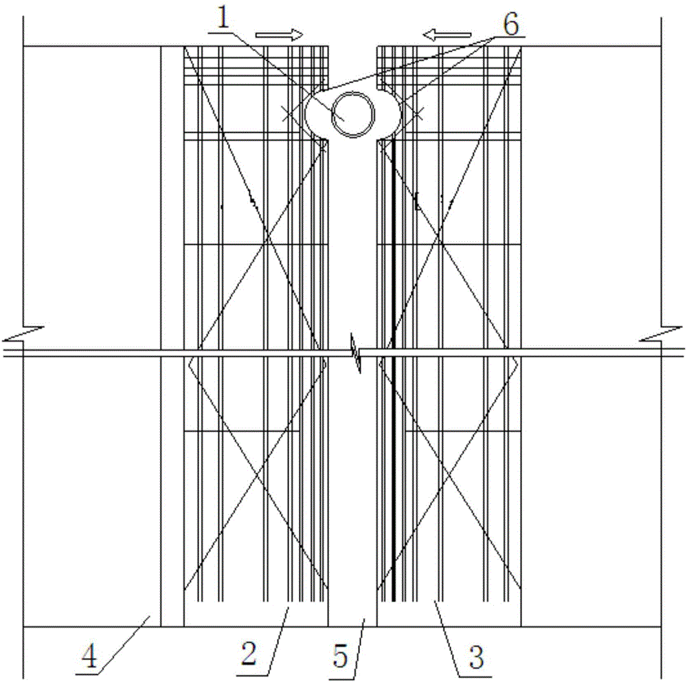 Migration-free foundation-pit-crossing underground pipeline construction method