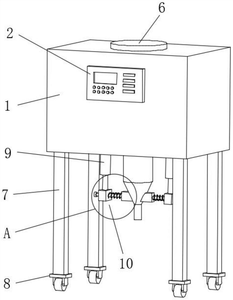 Variable-diameter quantitative semi-automatic powder adding device for embedding machine