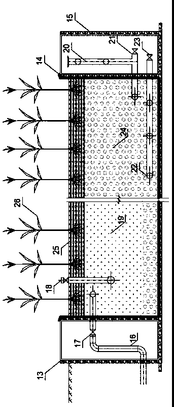 SBBR+HVC biological enhanced artificial wetland waste water resource integration treatment system and integrated treatment method thereof