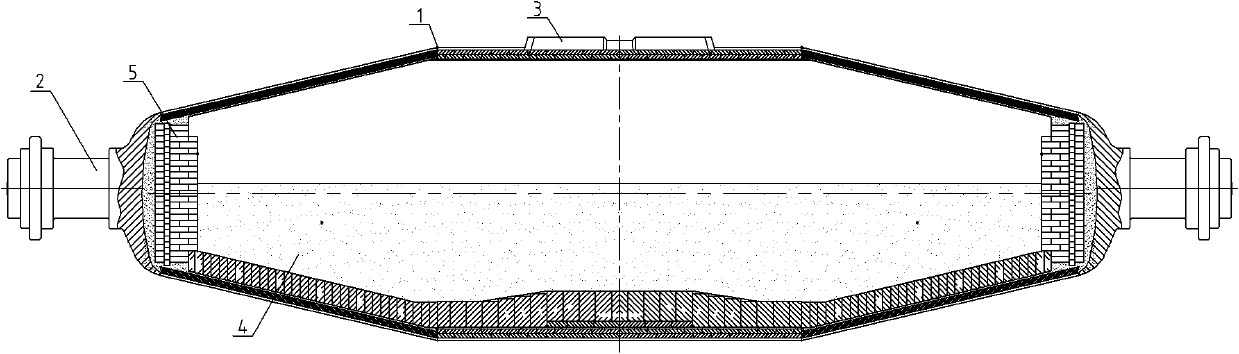 Construction method of torpedo hot metal mixer car fireproof bricks