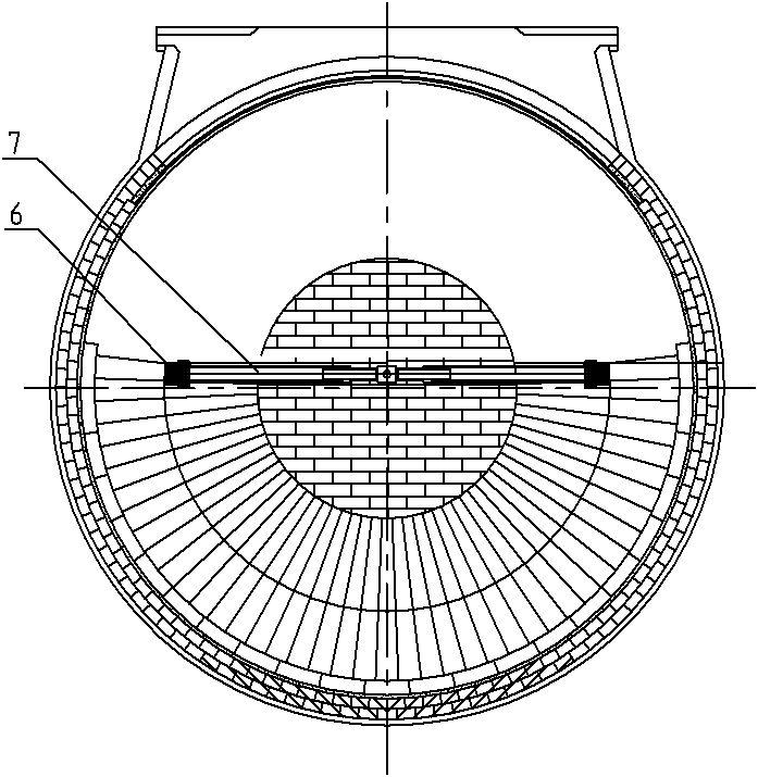 Construction method of torpedo hot metal mixer car fireproof bricks