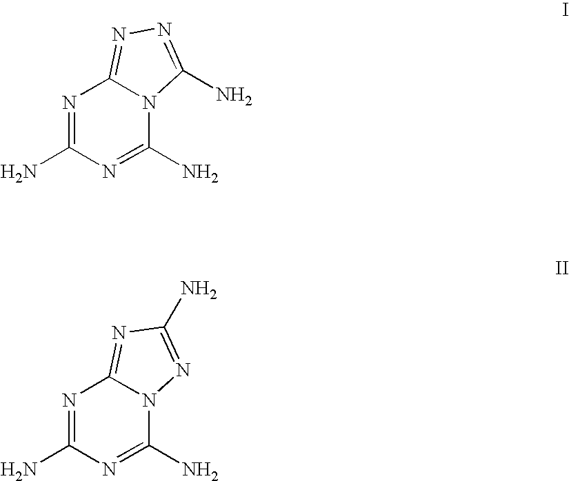 Triazolyl-aminotriazine compositions, including salts