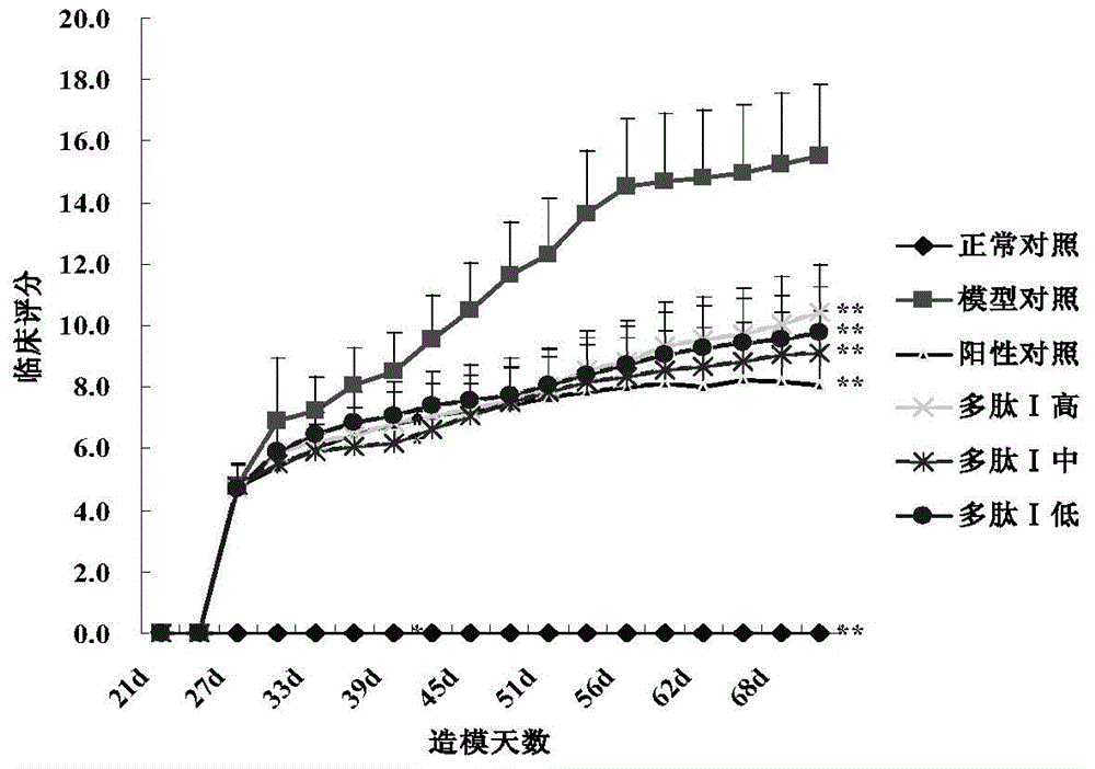 Application of polypeptides in preparation of medicament for treating or preventing rheumatoid arthritis