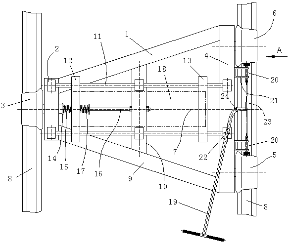 Positioning sliding trolley capable of automatically tracking central line of rail in real time