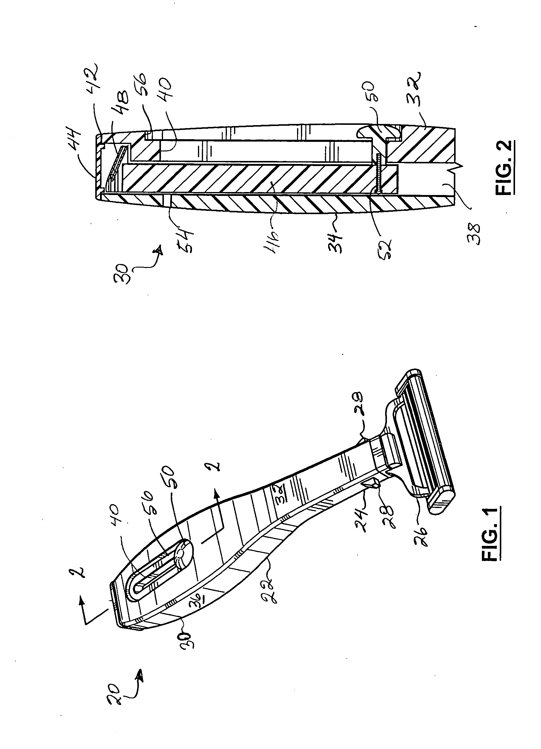 Razor with integral trimming wand