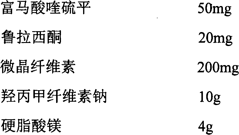 Compound preparation of quetiapine fumarate and lurasidone