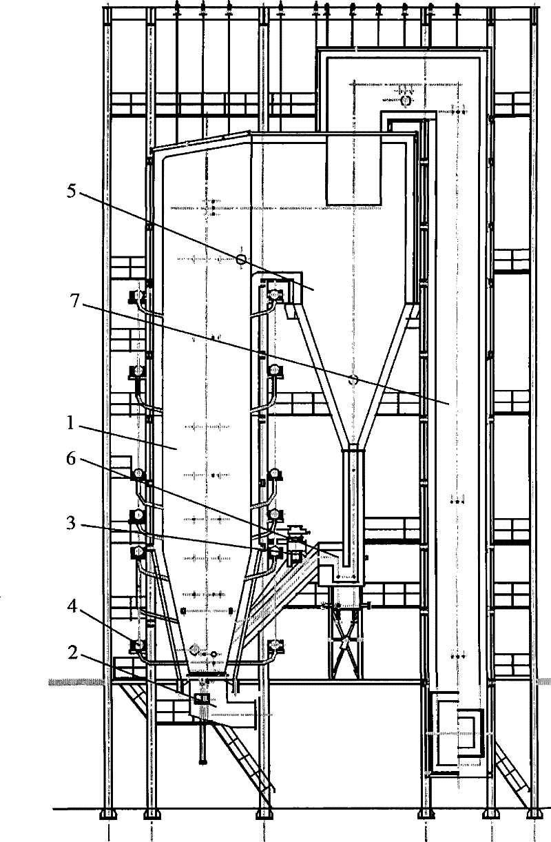 High-temperature fume furnace of circulating fluidized bed and control method thereof