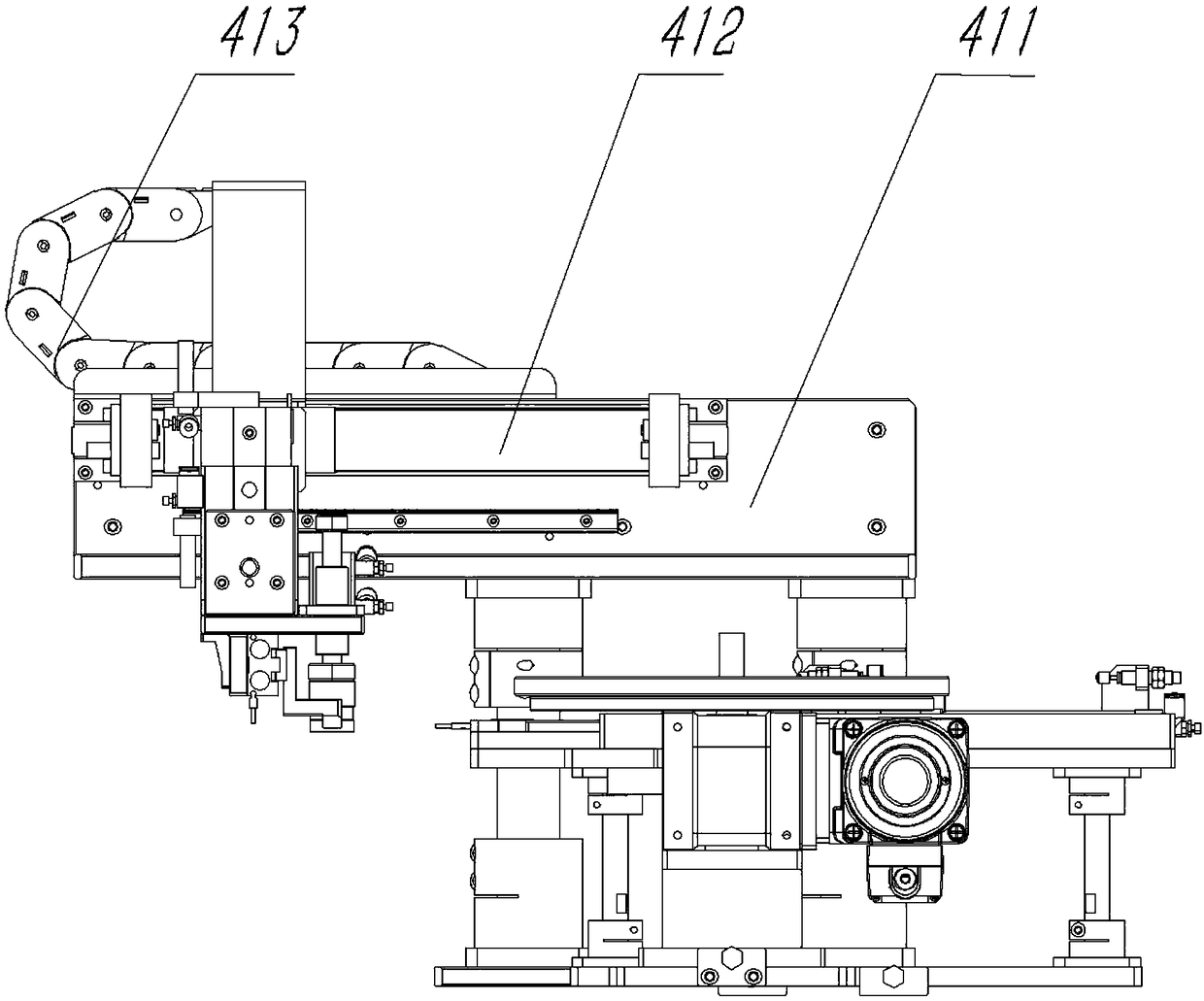 Assembly device for servo motor rear flange cover