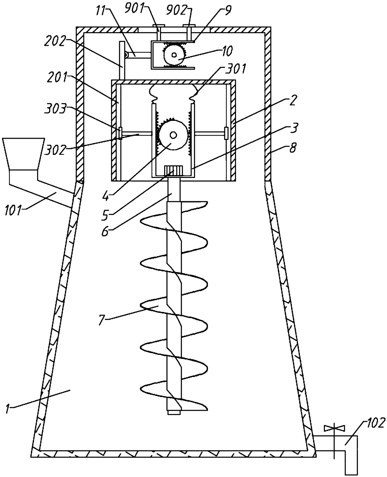 Multi-angle stirring type water and fertilizer mixer