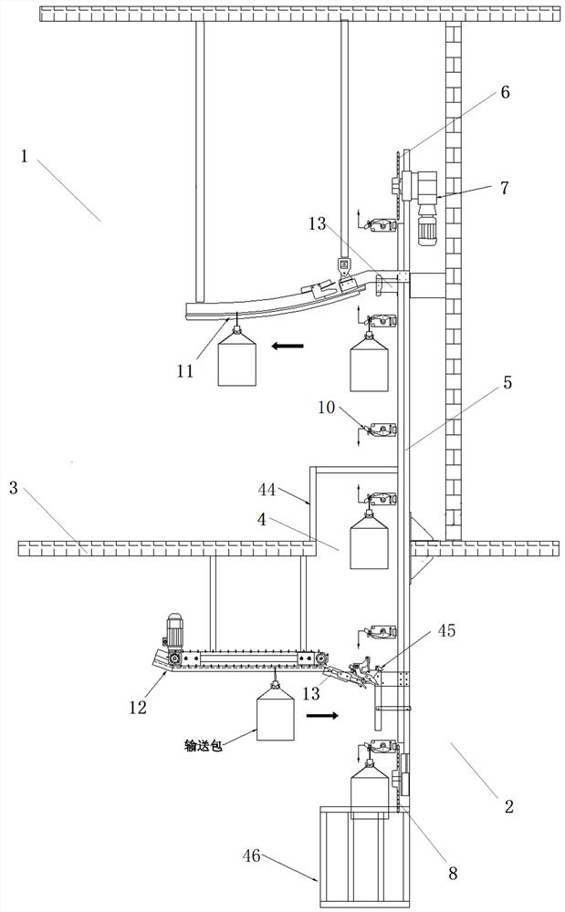 Chain circulation intelligent lifting and descending system