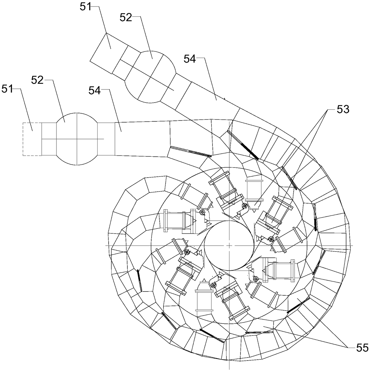 Multi-layer turning wheel structure of water turbine