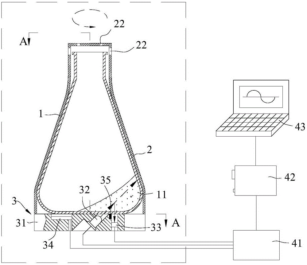 Non-invasive biomass online detection device used for shake-flask culture