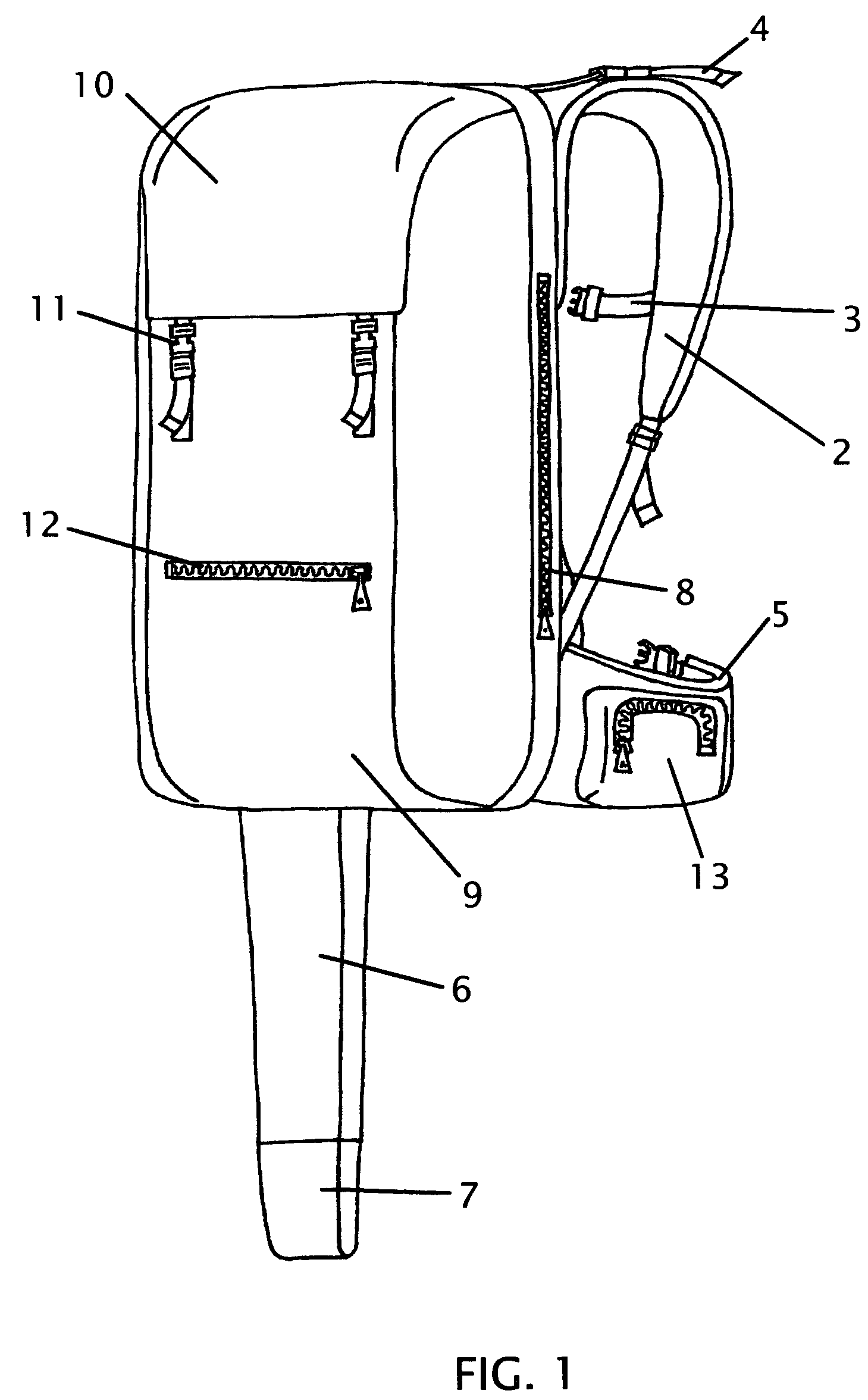 Backpack with incorporated gun scabbard