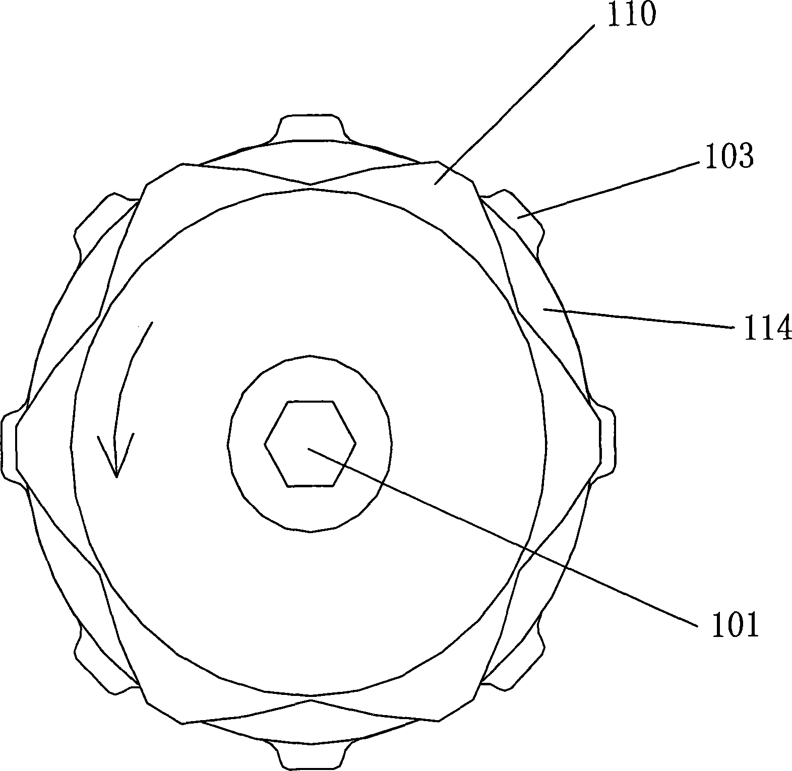 Regulating hand wheel with locking, zero alignment and round staff gauge