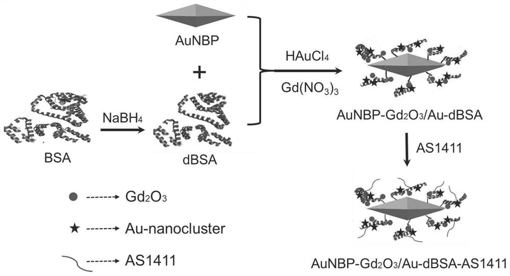 Composite nanoprobe with targeted fluorescence/magnetic resonance bimodal imaging and photothermal therapy functions as well as preparation and application of composite nanoprobe