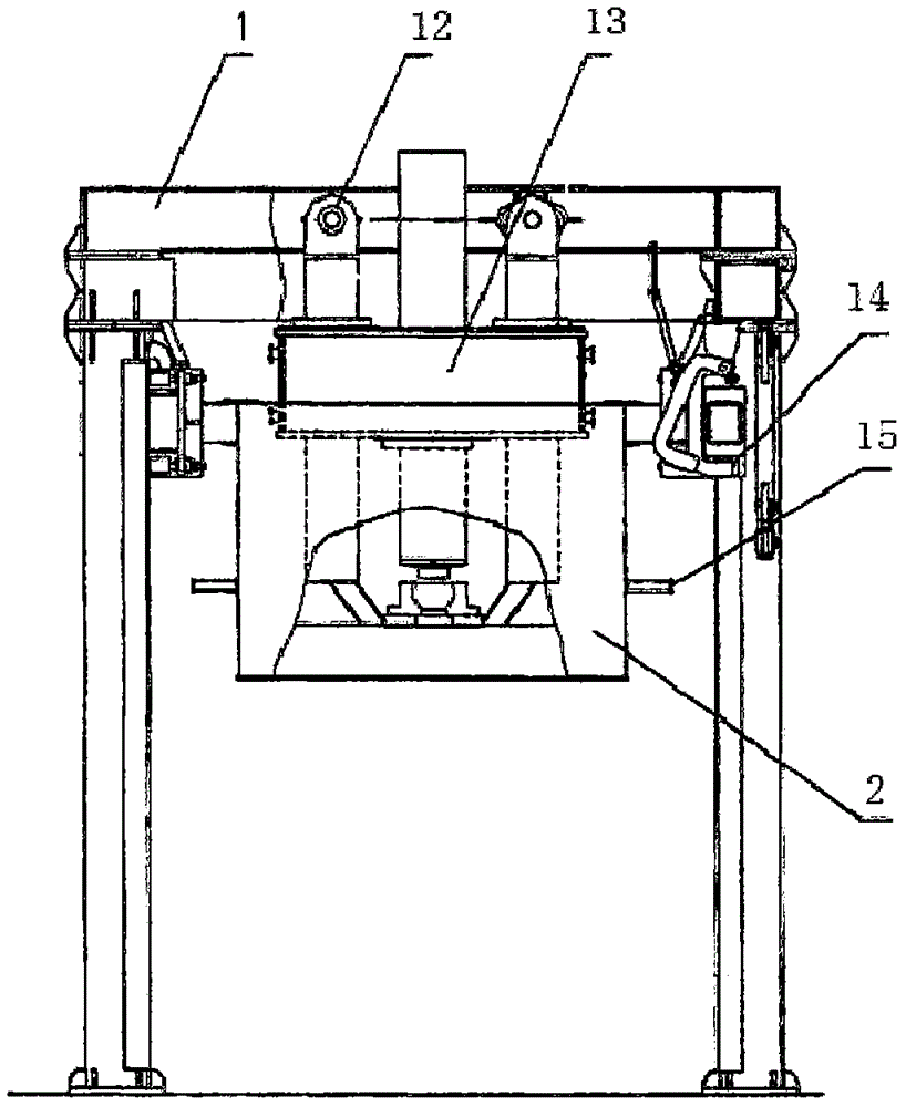 Push pressure head of garbage compression equipment