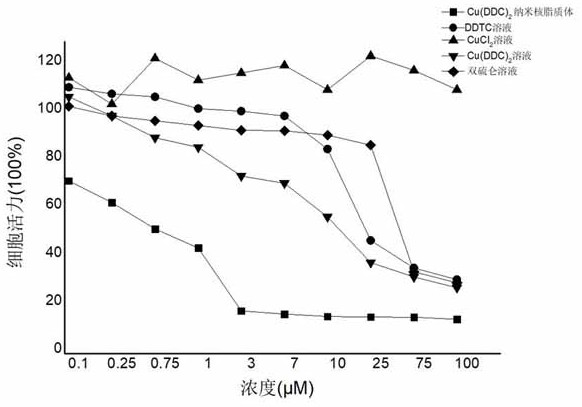 A cu (ddc)  <sub>2</sub> Nano core liposome and its preparation method and application