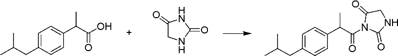 Hydantoin ibuprofen derivative and synthetic method and application thereof