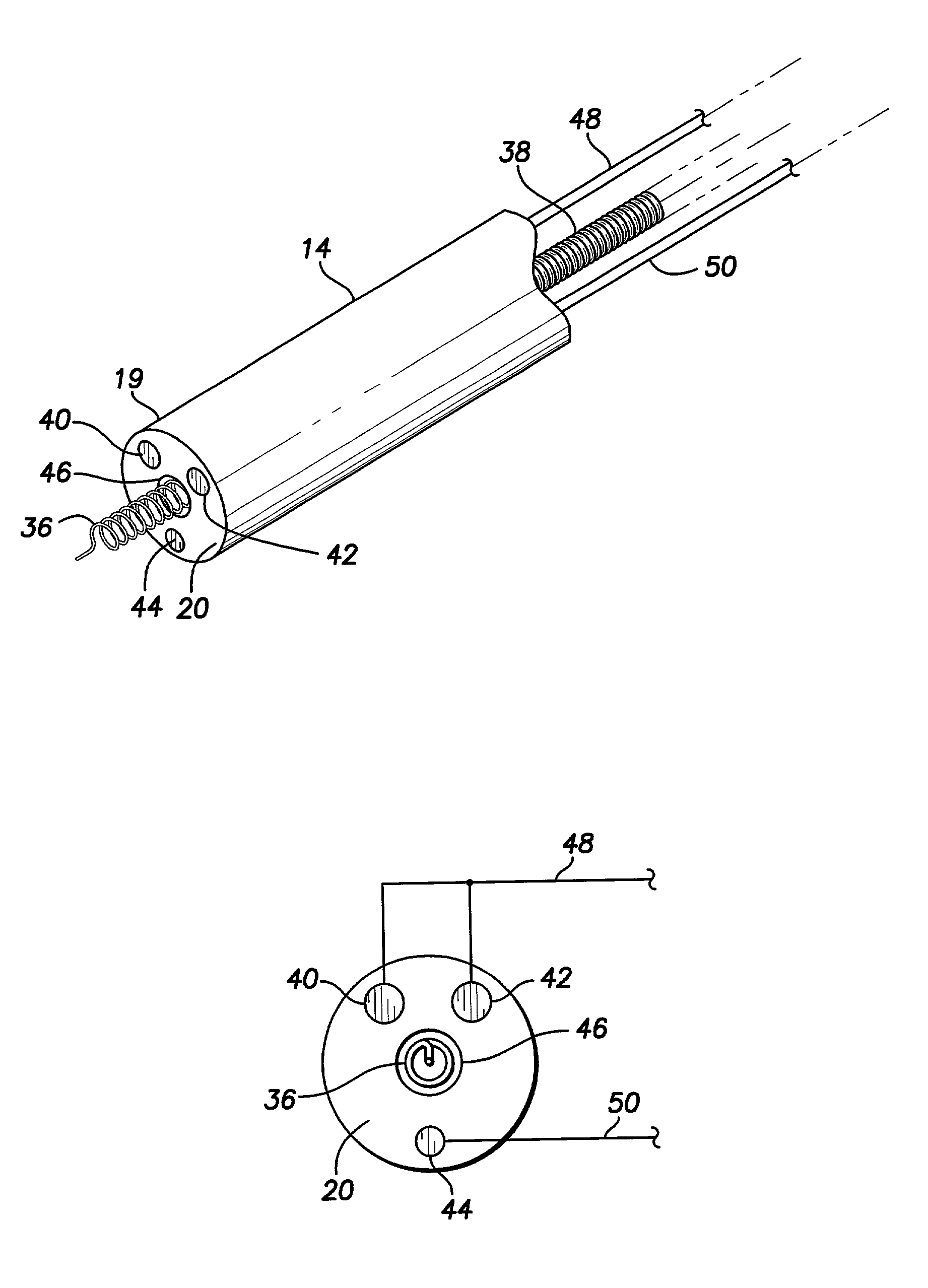 Lead with distal tip surface electrodes connected in parallel