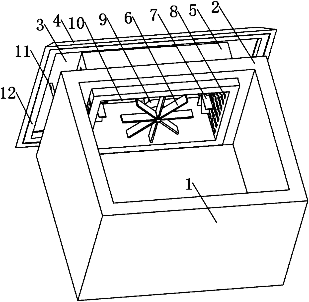 Waterproof heat dissipation structure of switch cabinet top plate