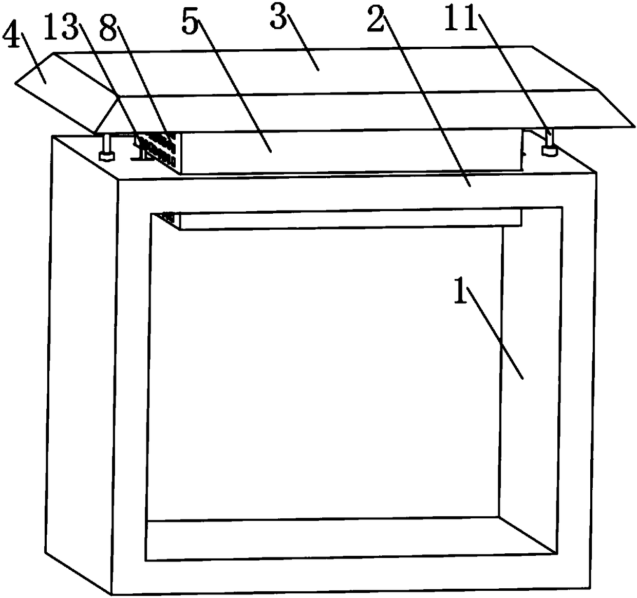 Waterproof heat dissipation structure of switch cabinet top plate