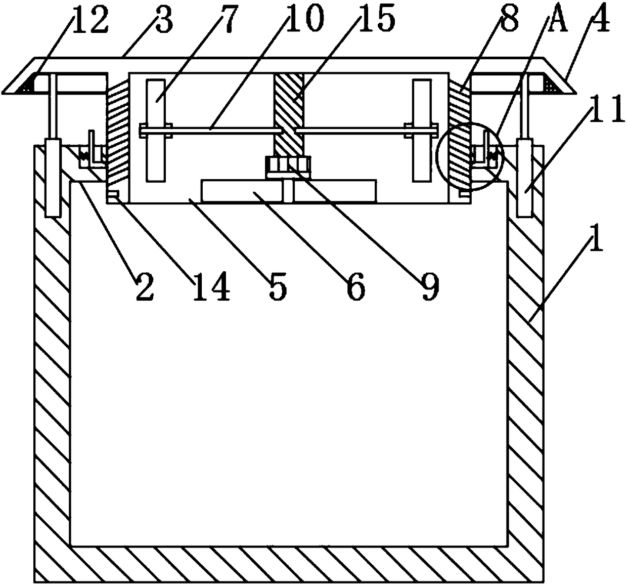 Waterproof heat dissipation structure of switch cabinet top plate