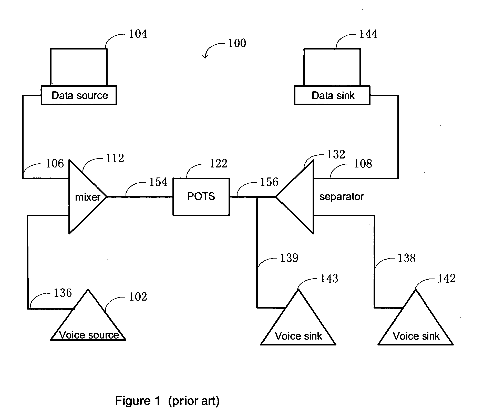 Voice interference correction for mixed voice and spread spectrum data signaling