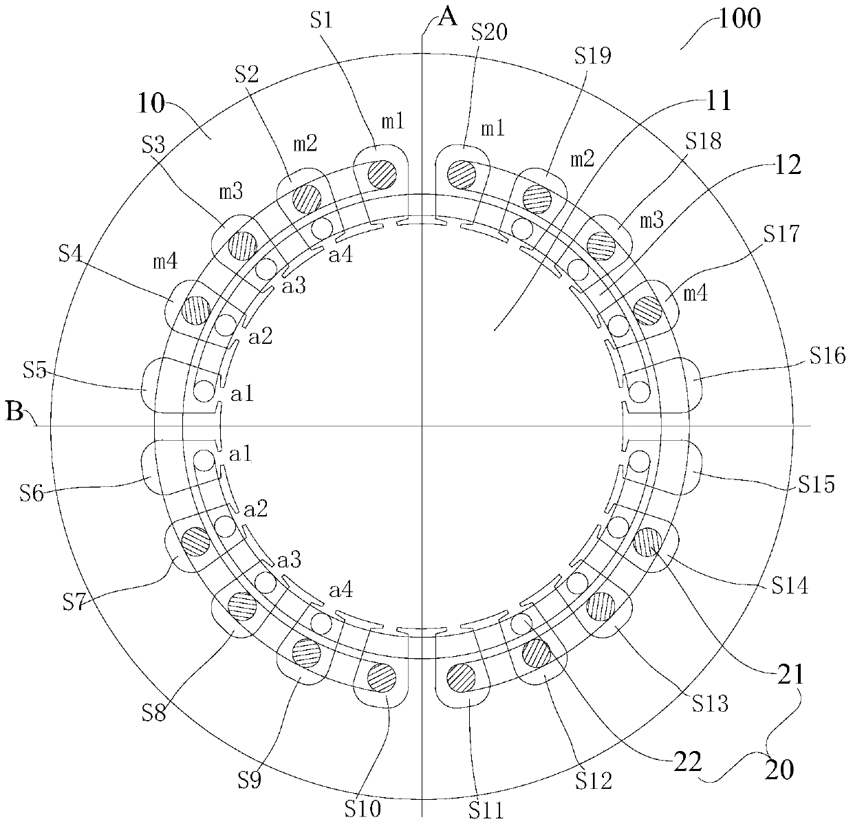 Stator assembly and motor, compressor and refrigeration equipment having same