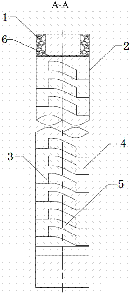 A rain downpipe with an inner helical structure