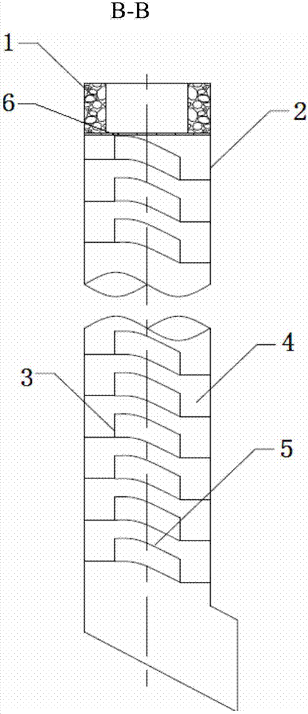 A rain downpipe with an inner helical structure