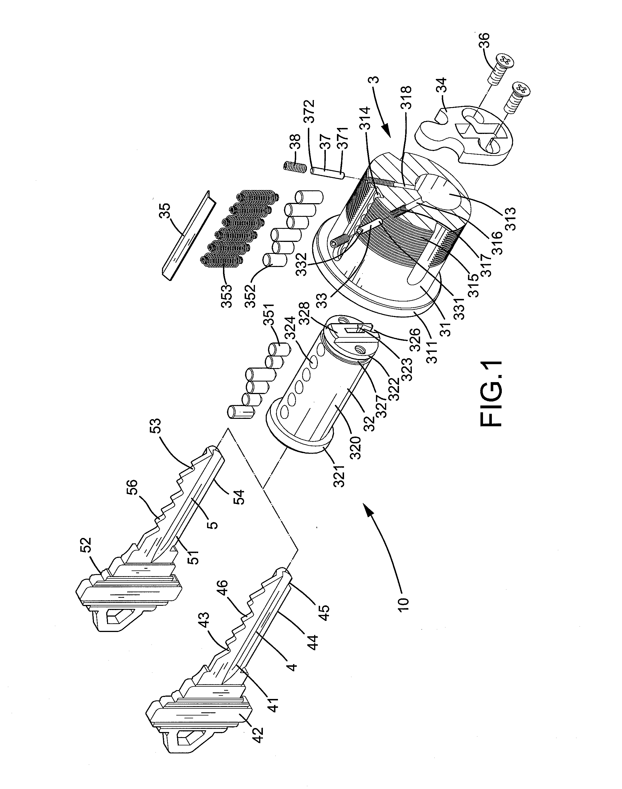 Keyed Cylinder Assembly for Door Lock