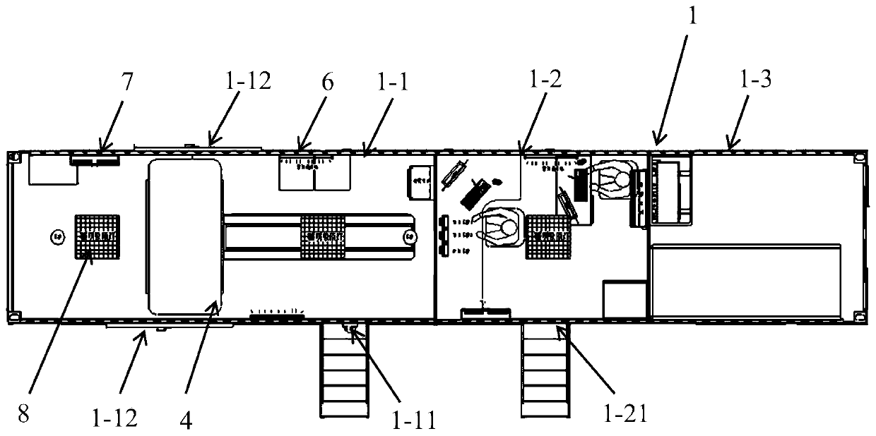 Negative-pressure lead protection machine room with CT access door