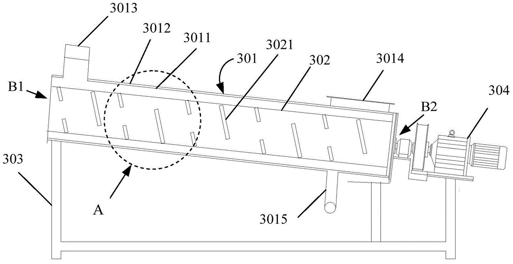 Aluminum-plastic composite packing material separation processing system adopting horizontal type continuous separation drying