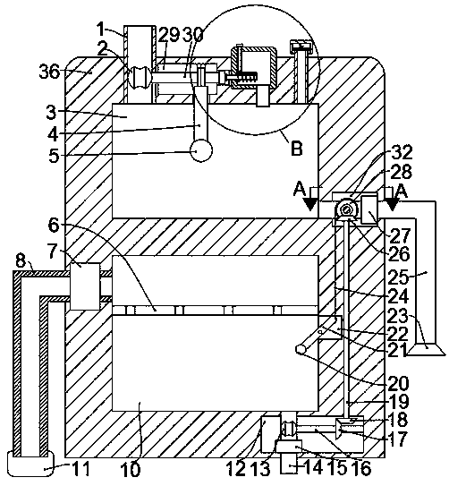 Automatic water changing device applied to small landscape water body in gardening industry