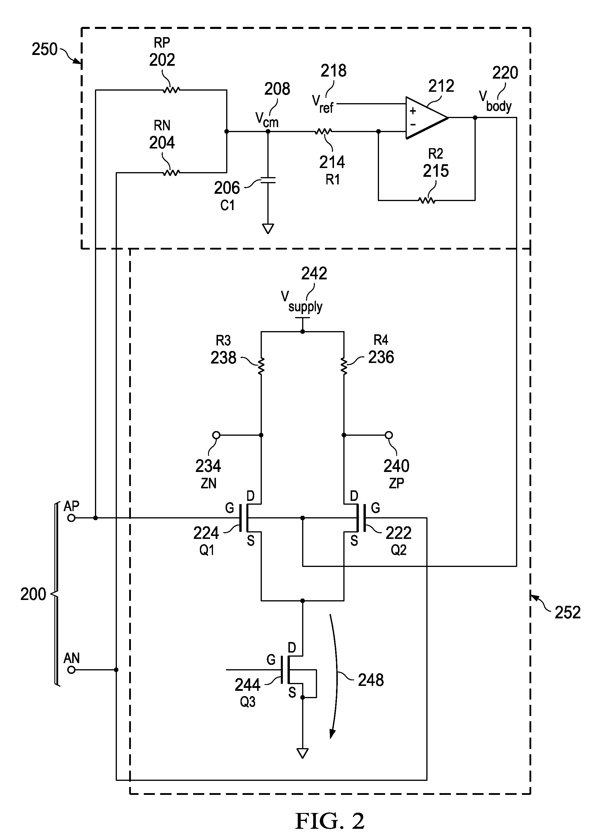 Adaptive common mode bias for differential amplifier input circuits