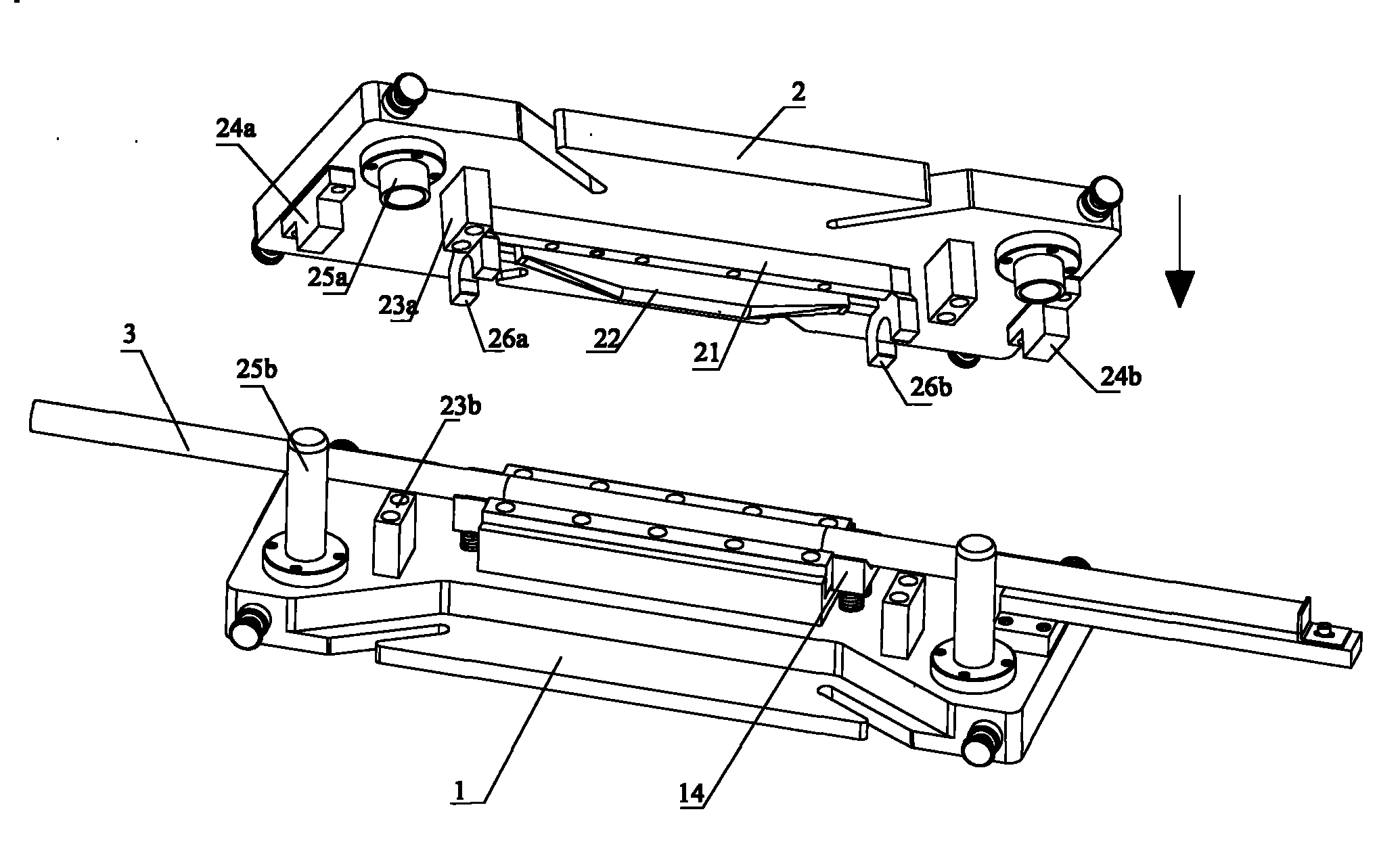 Mold for shaping middle part of cross member