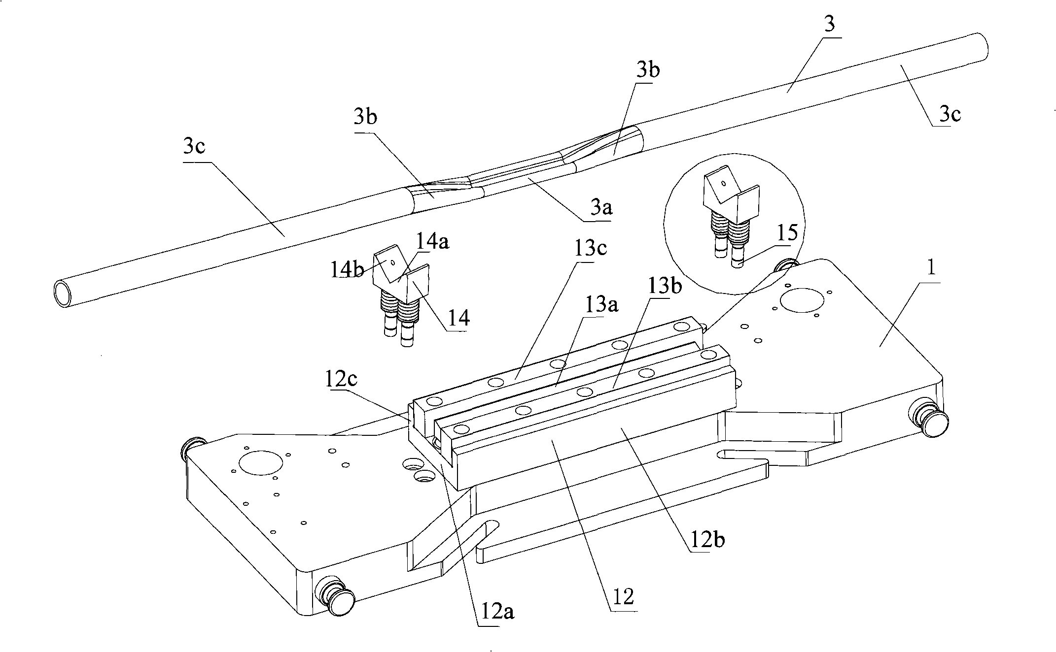 Mold for shaping middle part of cross member