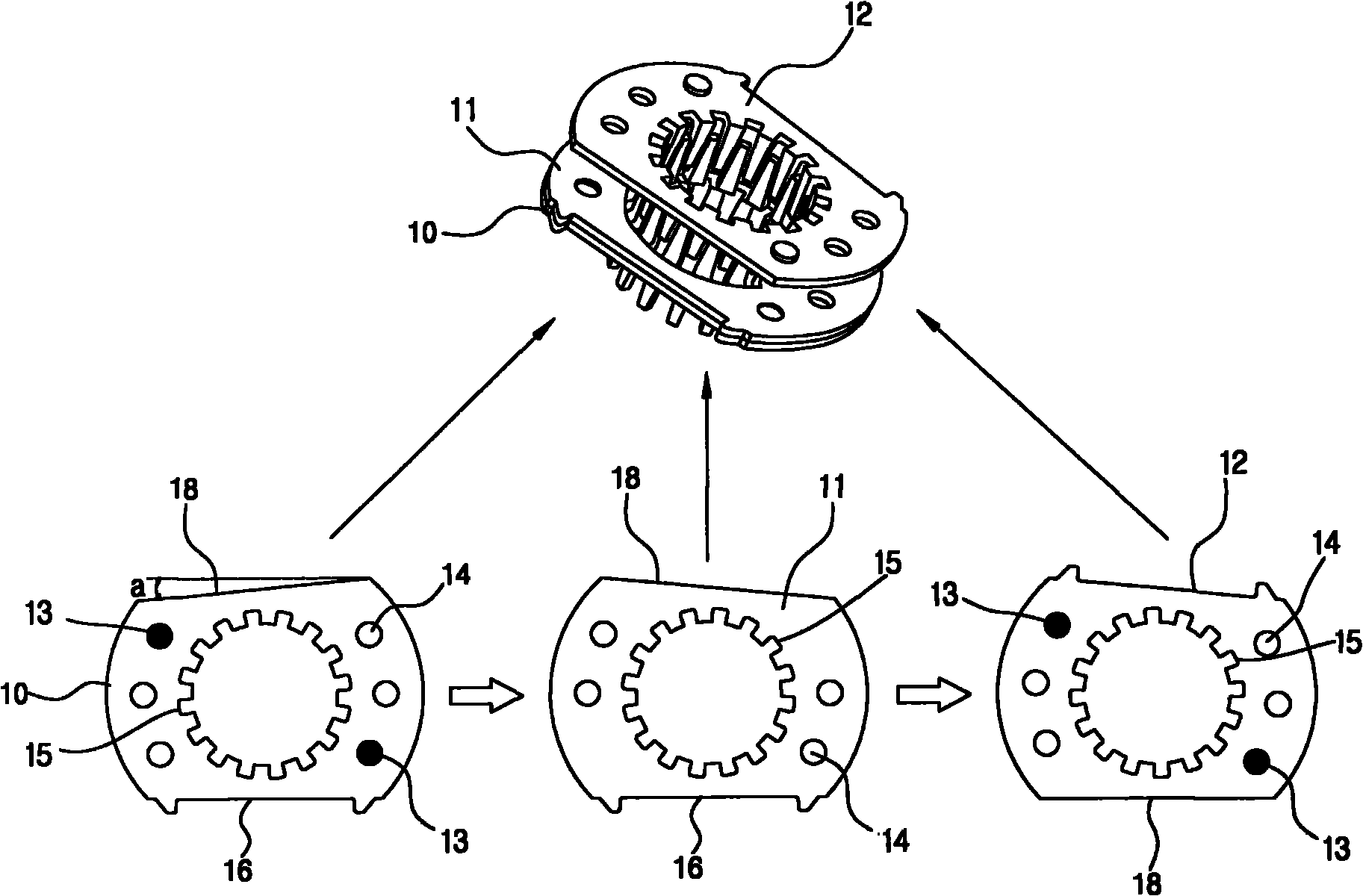 Yoke structure of stepping motor